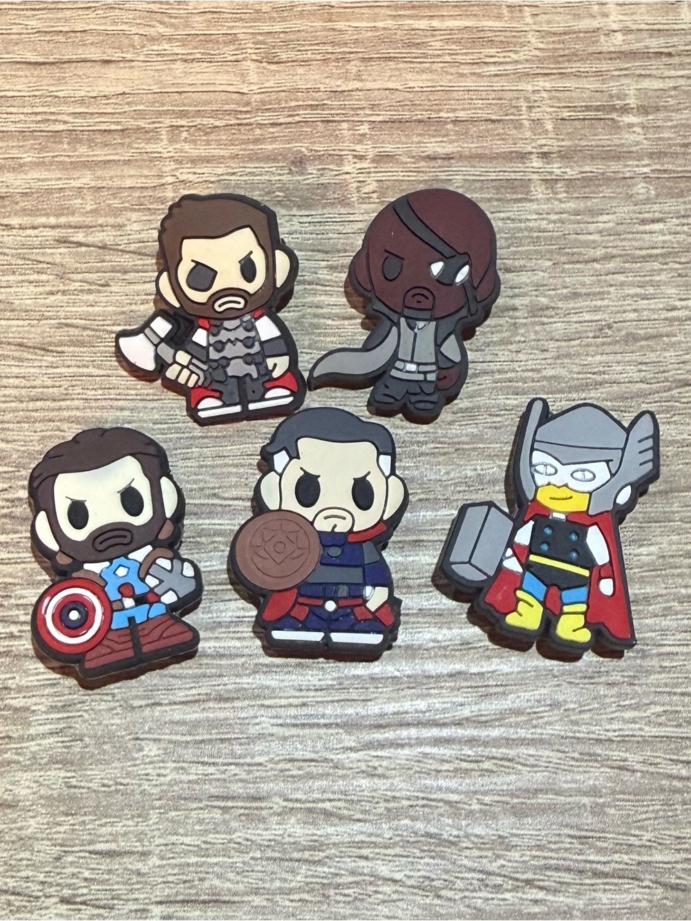 CROCS Marvel Hero Jibbitz Charms - Red, Blue, Yellow, Black, Brown, Gray